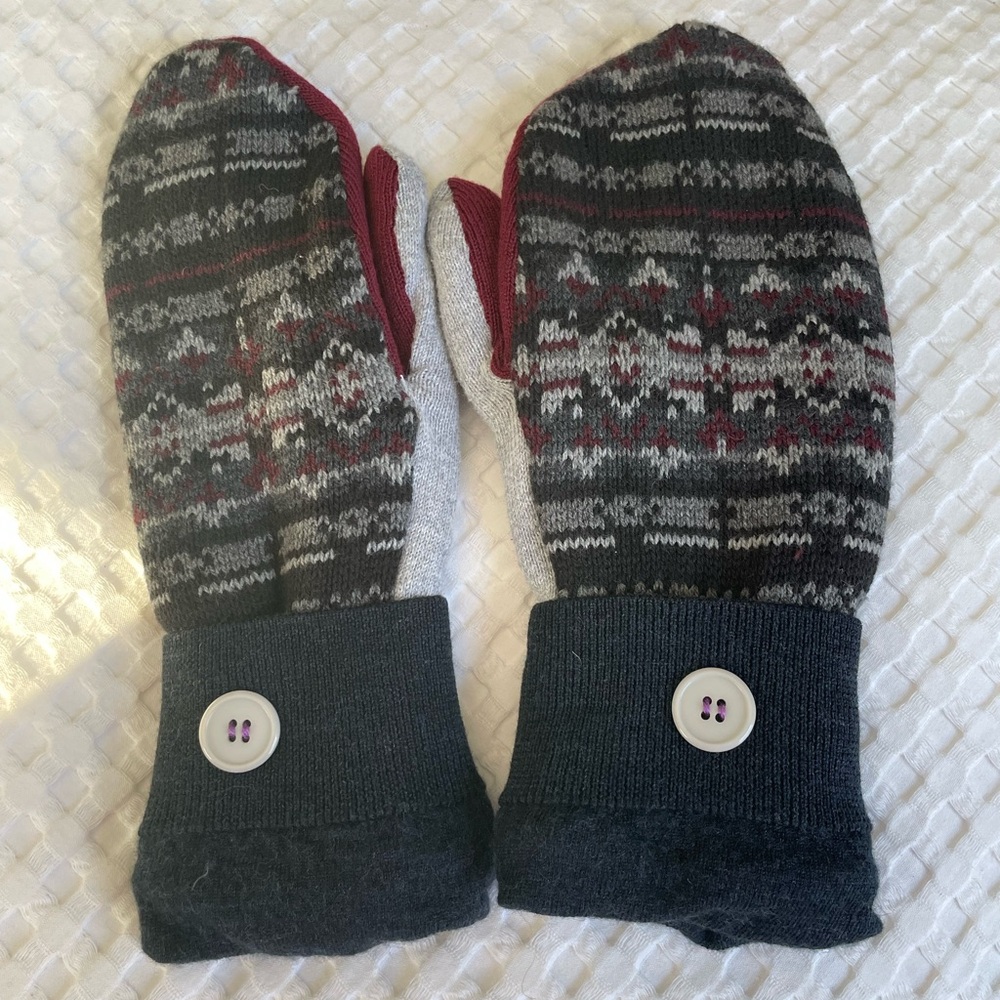 Cozy Plaid Mittens with Button Detail